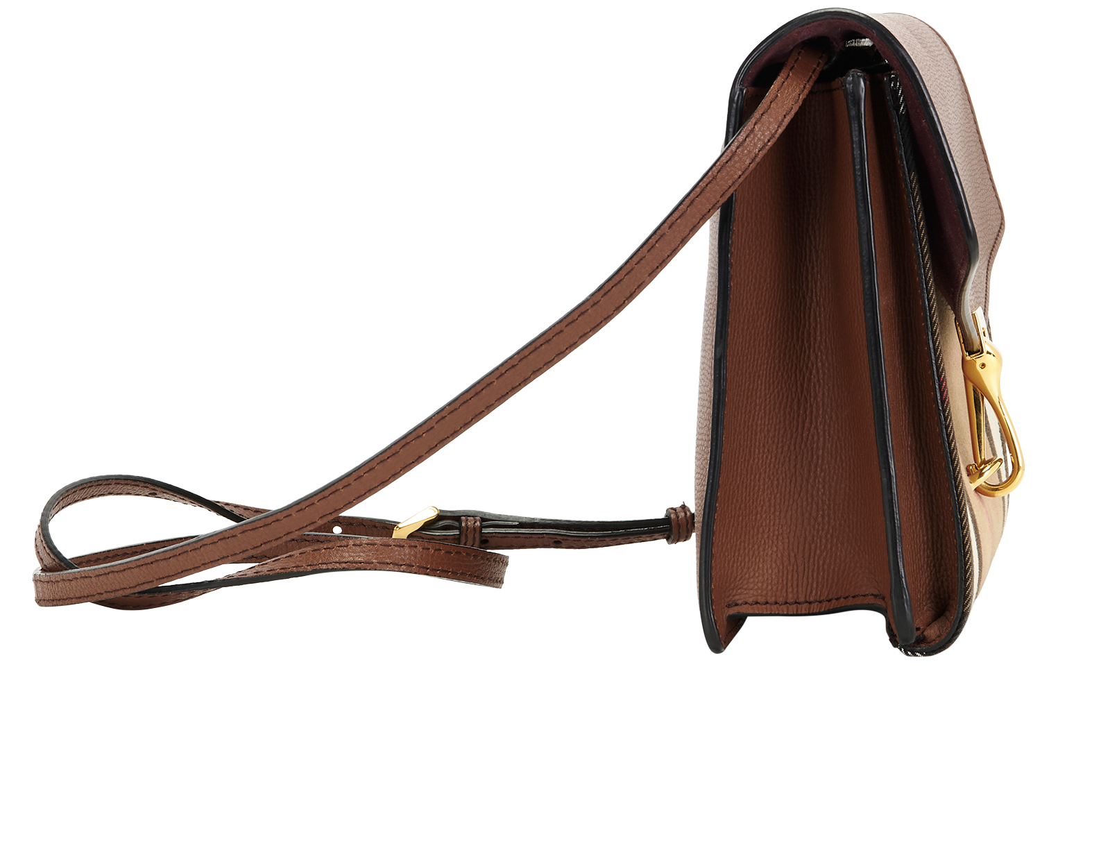 Small Macken House Crossbody Bag, &pound;450, Handbags, Brown, Leather, Side view
